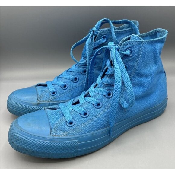Converse Sneakers Womens 6.5 Monochrome Turquoise High Top Canvas Mens 4.5 - Picture 1 of 7